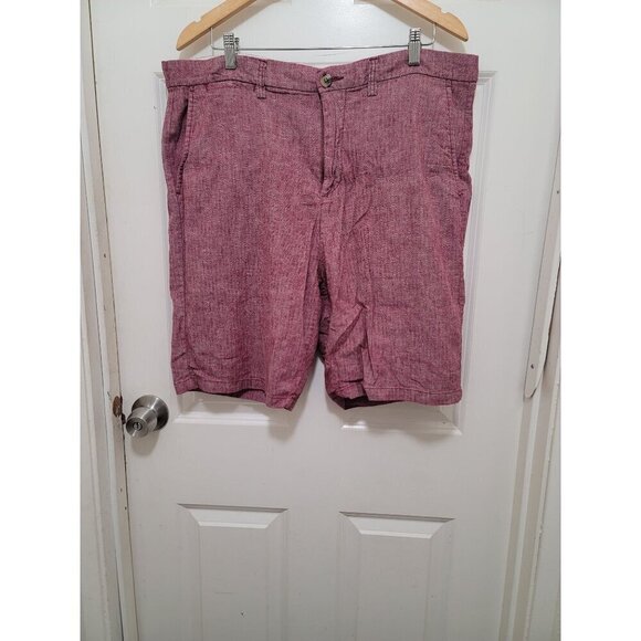 Old Navy Men's Red Herringbone Shorts With Button Closure & Pockets Size 38 - Picture 2 of 12